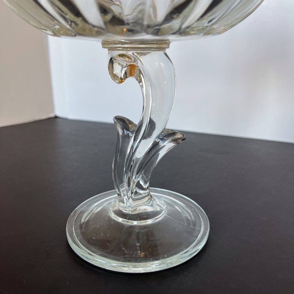 Vintage Lotus Flower Pedestal Compote Bowl - Picture 2 of 8